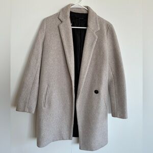 ZARA light grey overcoat/peacoat XS